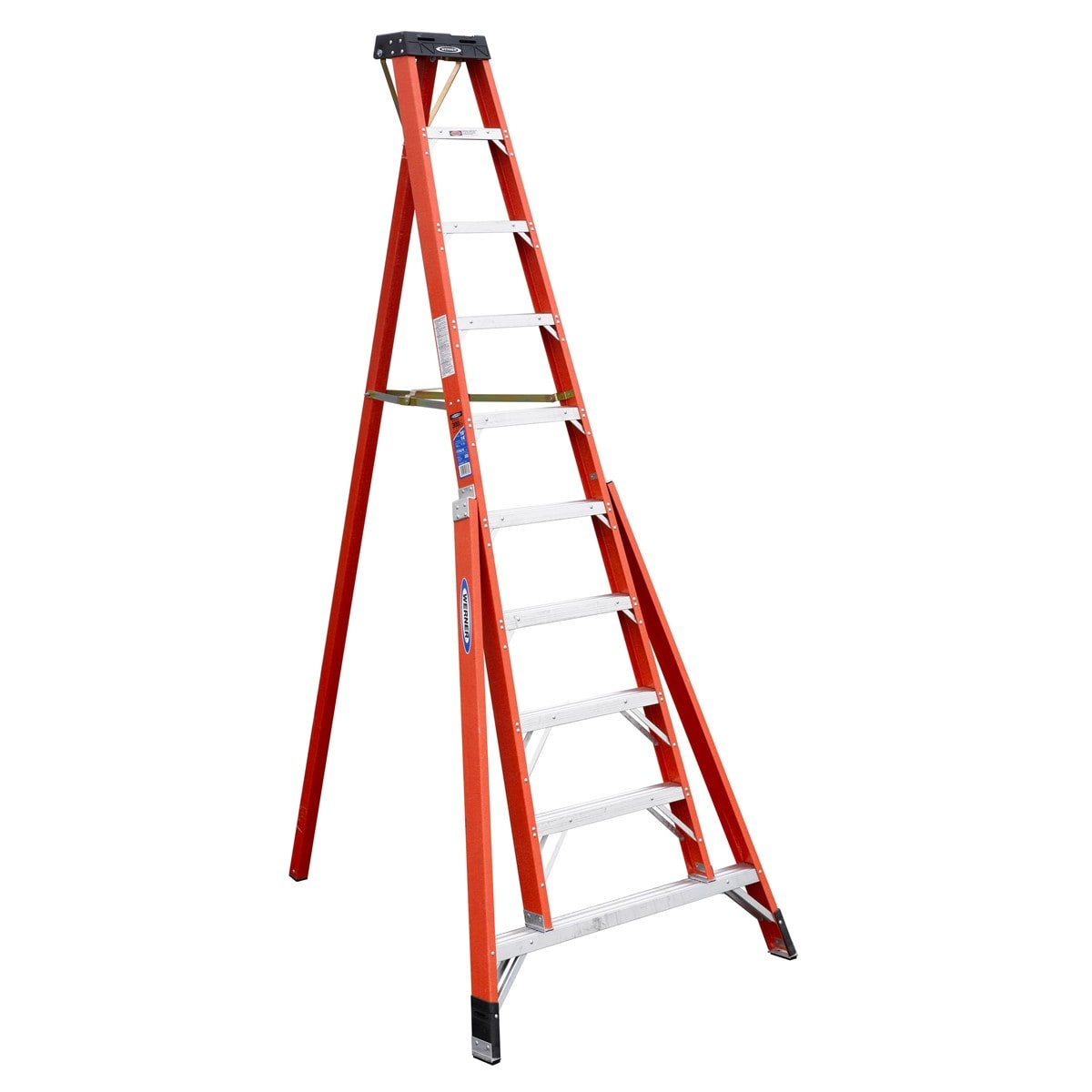 Werner FTP6200 10-ft Fiberglass Type 1A-300-lb Load Capacity Tripod Step Ladder FTP6210