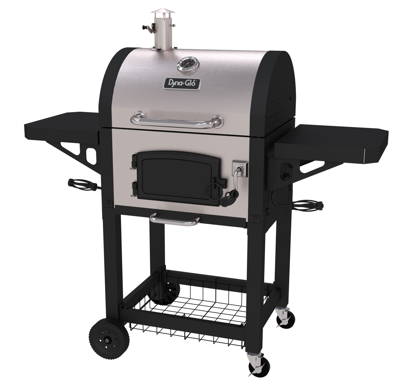 Dyna-Glo 22.5-in W Black and Stainless Steel Barrel Charcoal Grill DGN405SNC-D