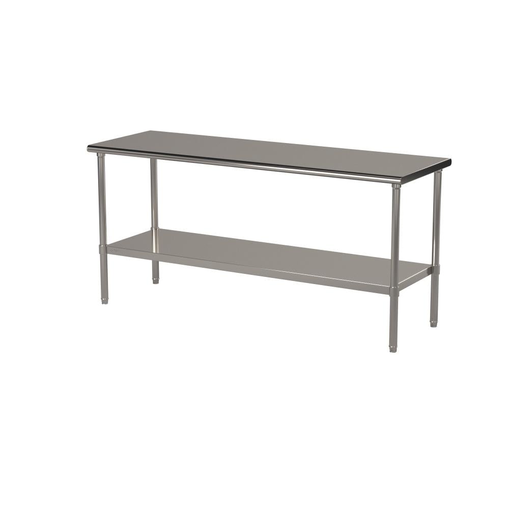 TRINITY Stainless steel Steel Base with Stainless steel Metal Top Prep Table ( 24-in x 72-in x 34.65-in )