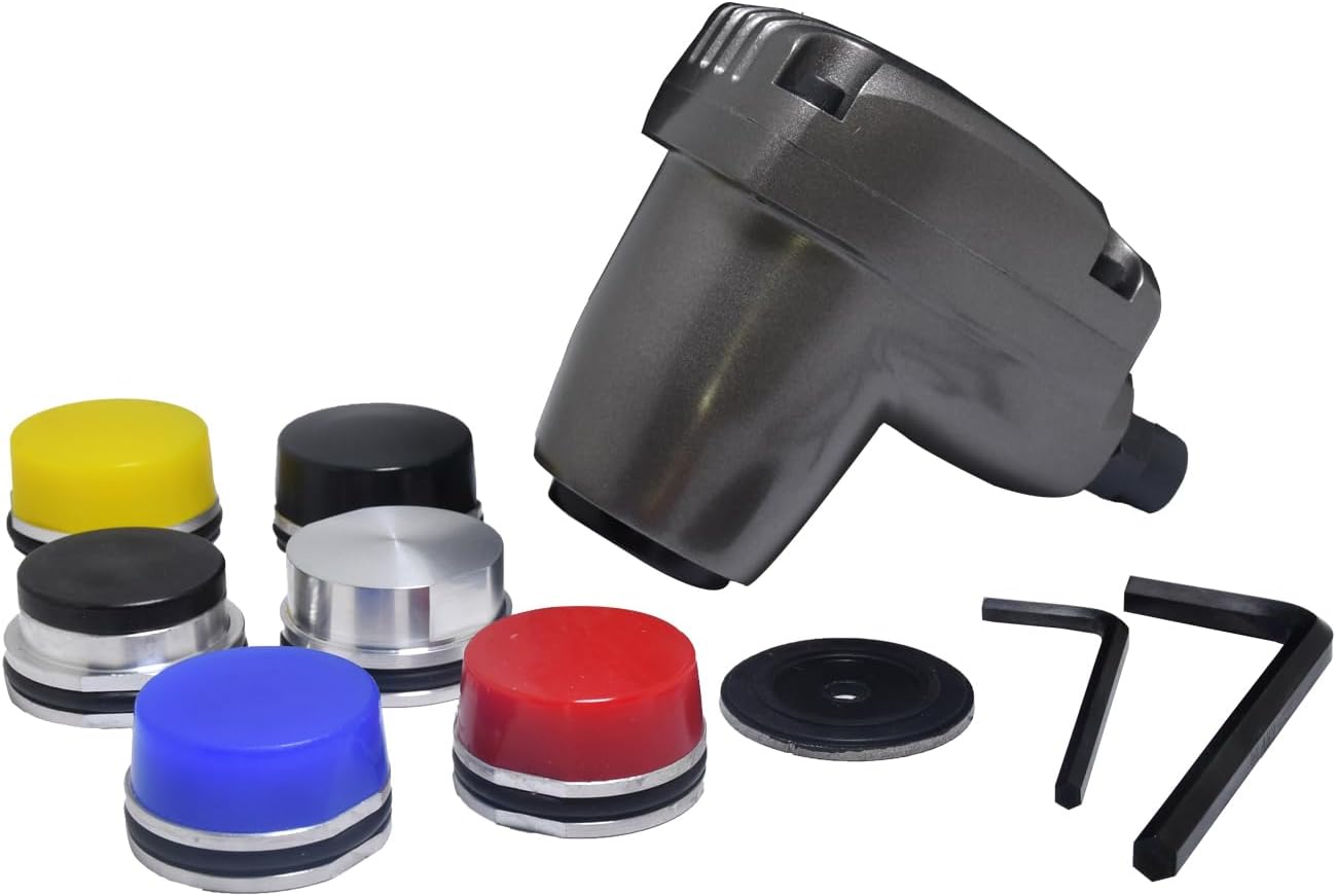 Air Palm Hammer Automatic Hammers Pneumatic Auto Hammer(with 6 Tips of Different Hardness) for Body Repair, Vibrating Out Sheetmetal Laser Cut Parts