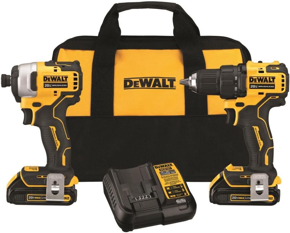 DEWALT ATOMIC 20V MAX* Cordless Drill Combo Kit, Compact (DCK278C2)