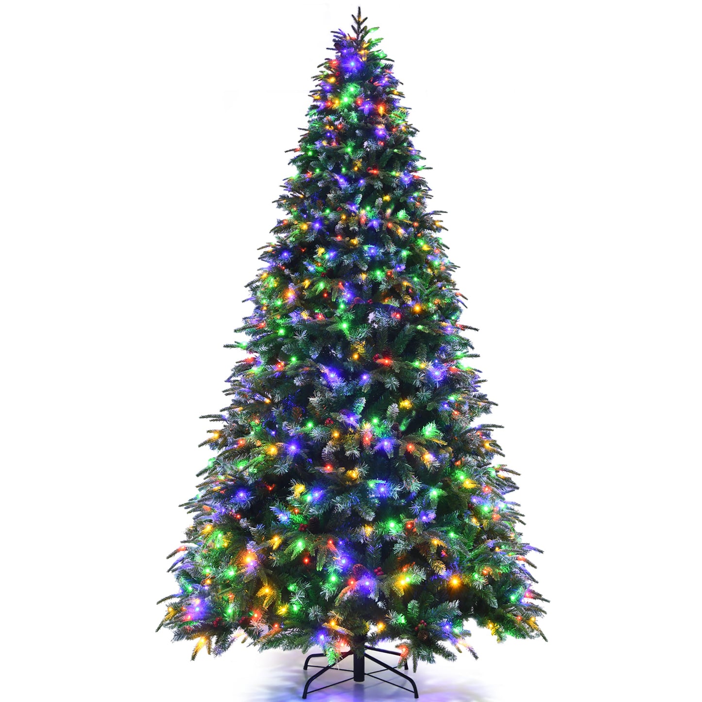 Costway 9-ft Pre-lit Artificial Christmas Tree with Multicolor LED Lights