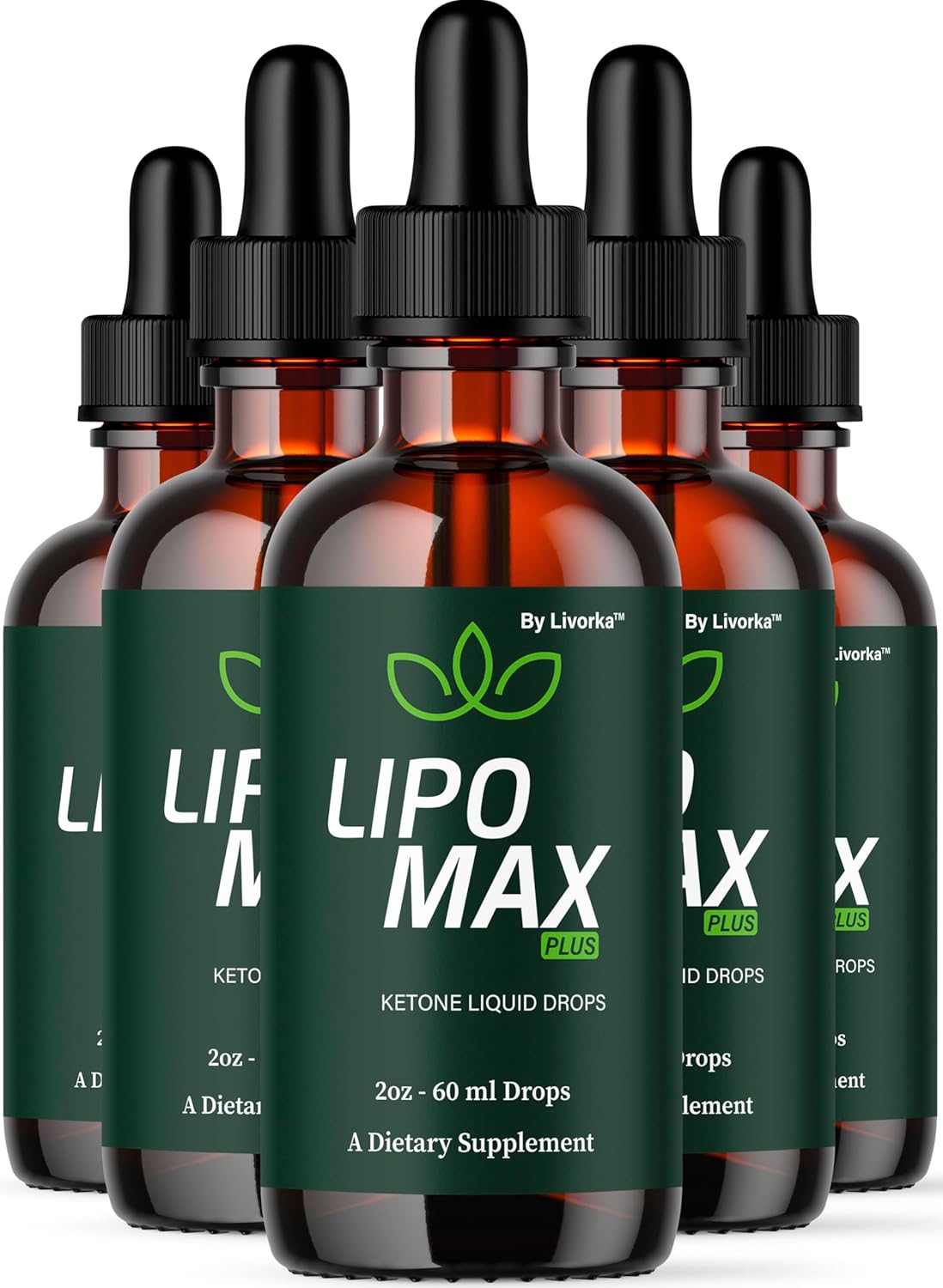 (5 Pack) Lipo Max Plus - Official Lipo Max Plus Drops Liquid Premium Advanced Formula Natural Support, LipoMax Plus Supplement for Overall Health & Wellness Vitamin Droppers, 5 Bottles for 5 Months