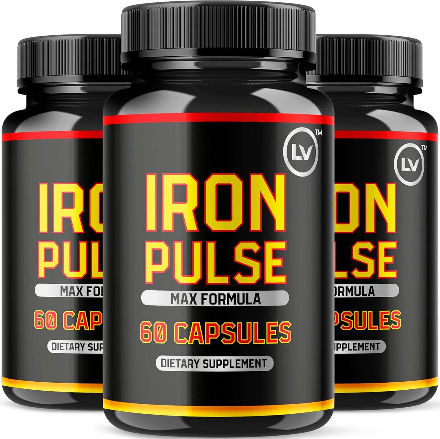 (3 Pack) IronPulse Capsules, Iron Pulse Capsules Max Formula, IronPulse Max Support Capsules, Iron Pulse Pills, IronPulse Pills, Iron Pulse Support Pills, 180 Capsules for 3 Months