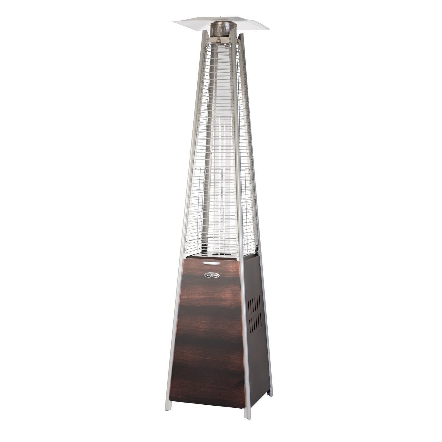 Fire Sense Pyramid Flame Patio outdoor propane Heater Tower with Wheels Coronado Brushed Bronze