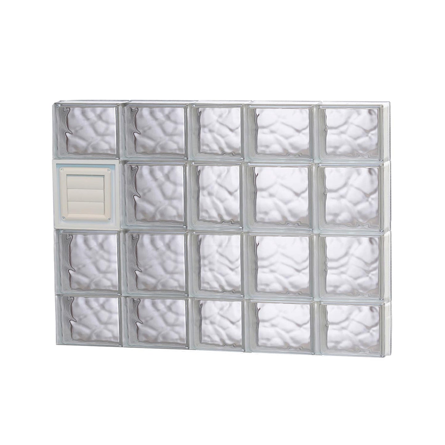 REDI2SET Wavy Glass 36-3/4-in x 27-in Frameless Replacement Dryer vent Glass Block Window