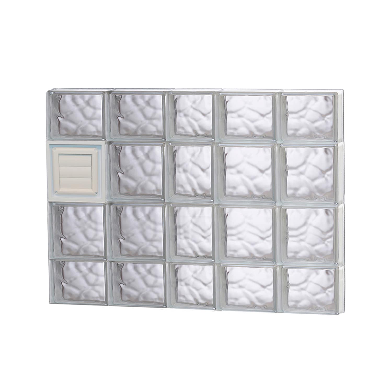 REDI2SET Wavy Glass 36-3/4-in x 27-in Frameless Replacement Dryer vent Glass Block Window