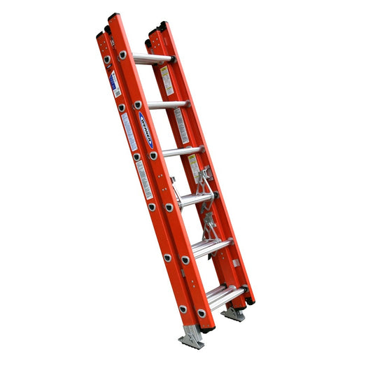 Werner D6200-3 16-ft Fiberglass Type 1a- 300-lb Load Capacity Extension Ladder D6216-3