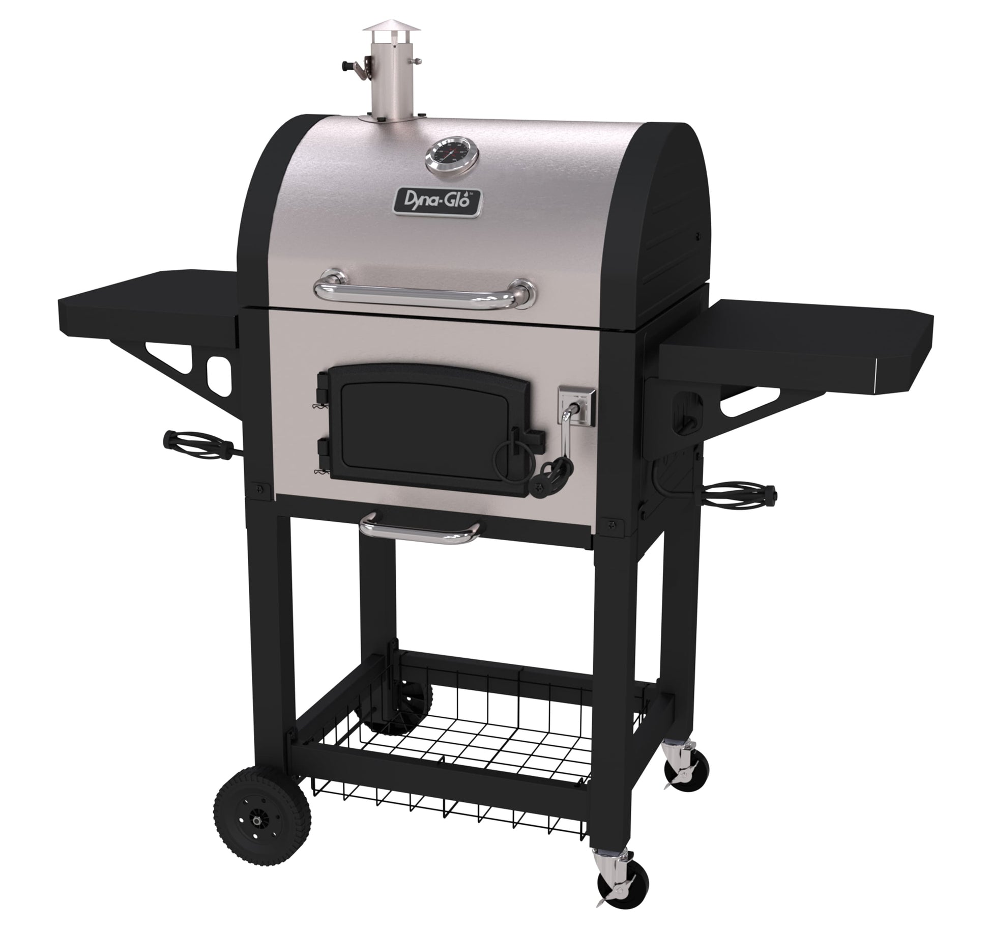 Dyna-Glo 22.5-in W Black and Stainless Steel Barrel Charcoal Grill DGN405SNC-D