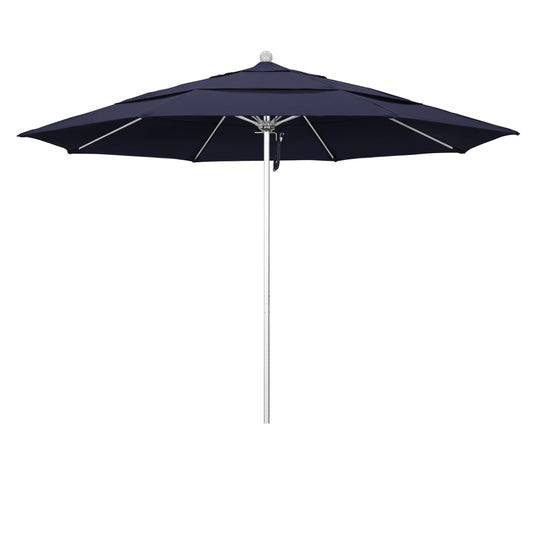 California Umbrella 11-ft Aluminum Navy No-tilt Market Patio Umbrella
