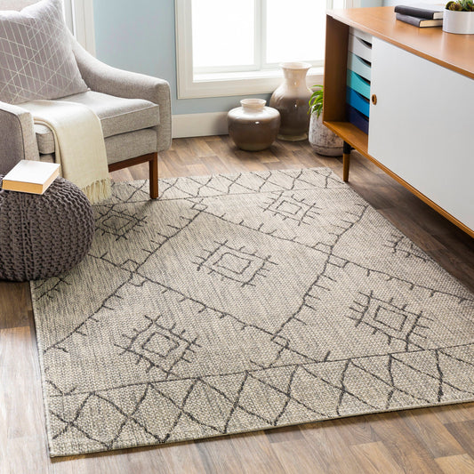 Livabliss Eagean 9 x 12 (ft) Loomed Brown Rectangular Indoor/Outdoor Geometric Global Pet Friendly Area rug