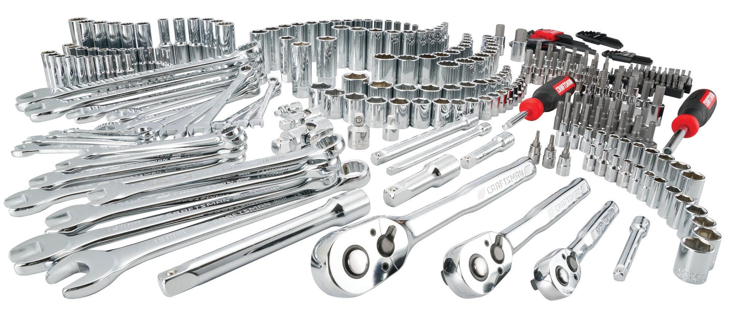 CRAFTSMAN 308-Piece Standard (SAE) and Metric Polished Chrome Mechanics Tool Set CMMT45938