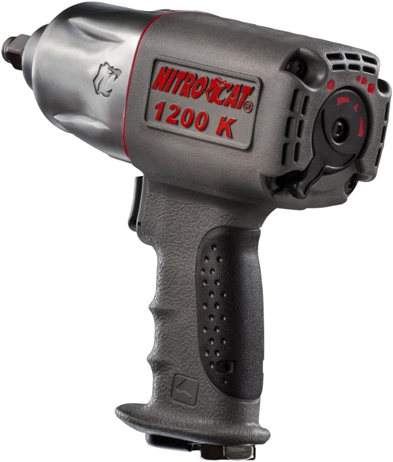 NITRO CAT AIRCAT Pneumatic Tools 1200-K 1/2-Inch Composite Twin Clutch Impact Wrench 1295 ft-lbs of Torque
