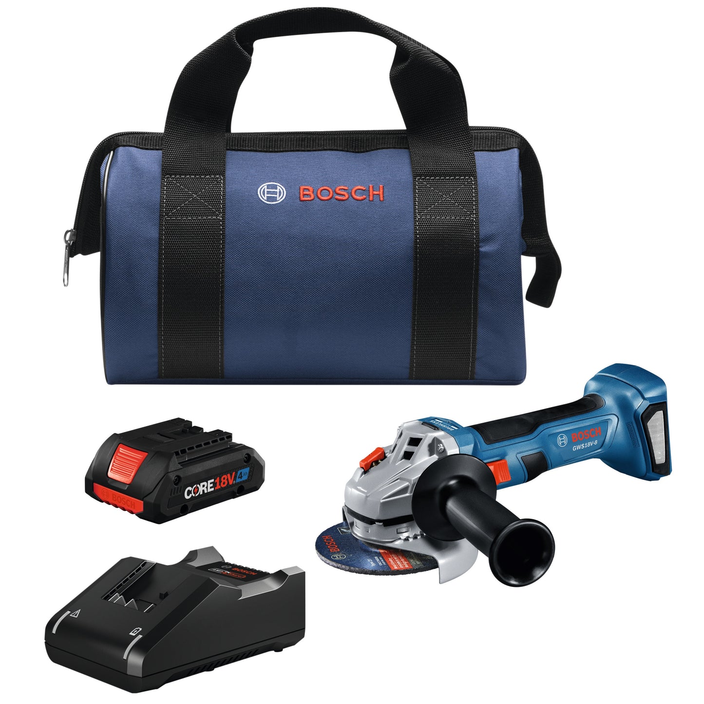 Bosch 4.5-in 18-volt 4.0-Amp Sliding Switch Brushless Cordless Angle grinder
