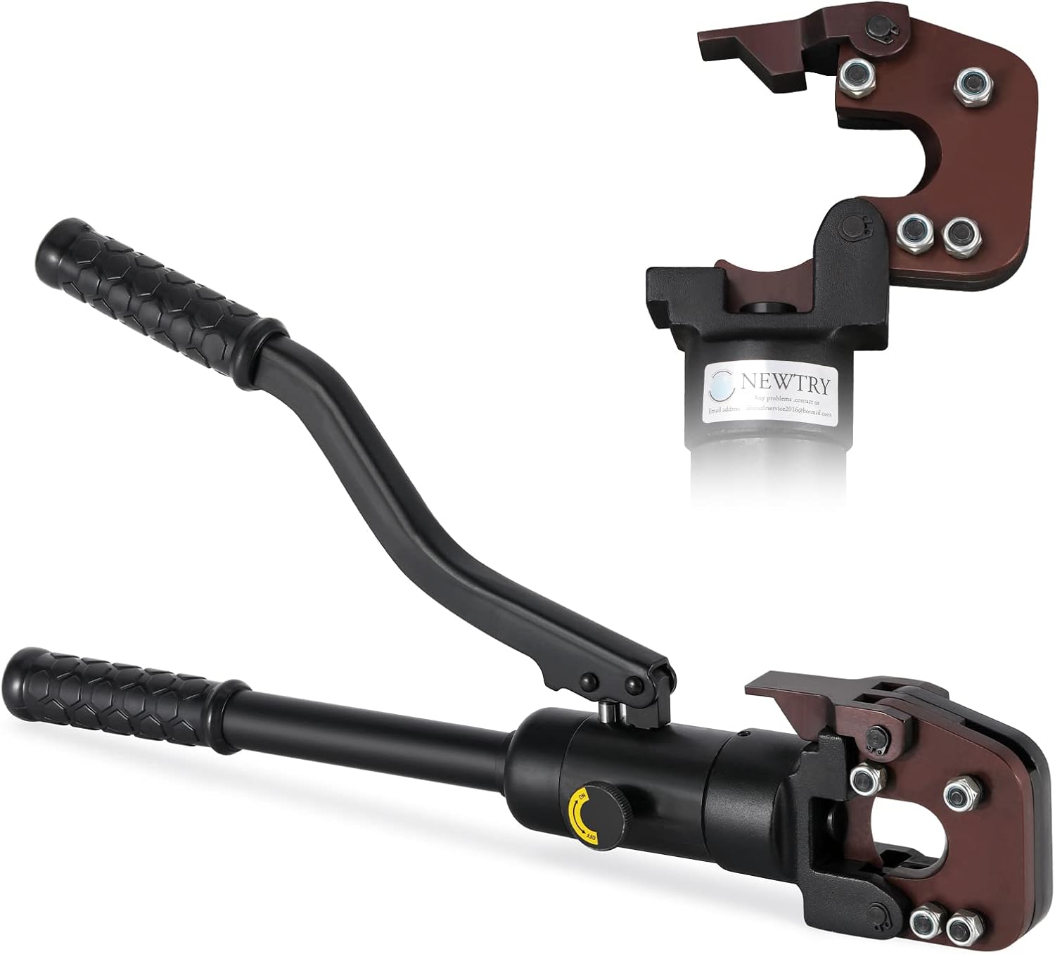 NEWTRY dia 32mm(1.26inch) Hydraulic Cable Rebar ACSR Cutter Manual Steel Bar Shear Heavy Duty 60KN Cutting Tool for Reinforced Concrete/Wire Rope/Steel Strand/lron Chain