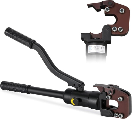 NEWTRY dia 32mm(1.26inch) Hydraulic Cable Rebar ACSR Cutter Manual Steel Bar Shear Heavy Duty 60KN Cutting Tool for Reinforced Concrete/Wire Rope/Steel Strand/lron Chain