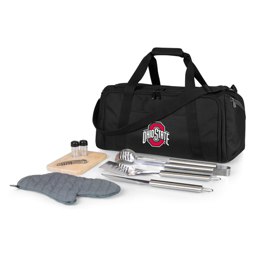 Picnic Time Stainless Steel 9-Piece Grilling Accessory Kit with Heat-Sealed Interior Liner and Multiple Storage Pockets 757-06-175-444-0