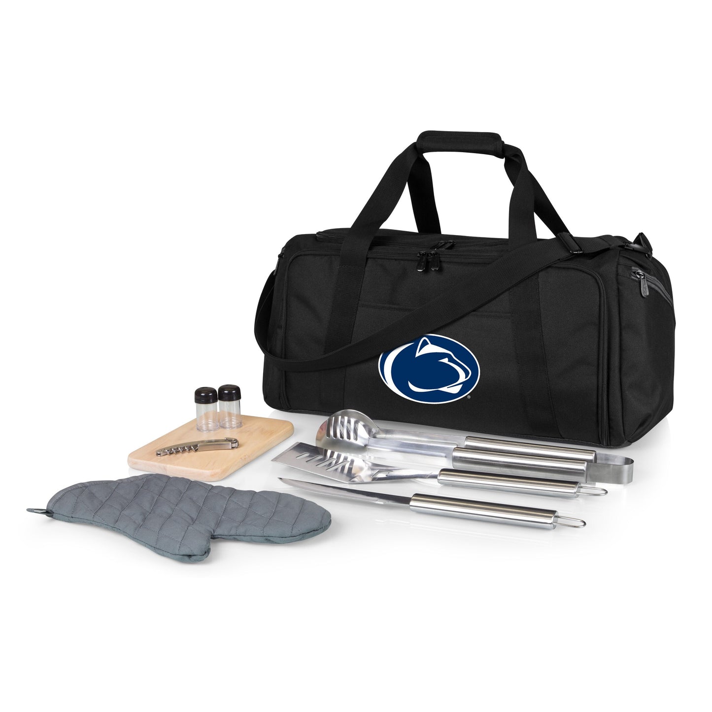 Picnic Time Stainless Steel 9-Piece Grilling Accessory Kit with Heat-Sealed Interior Liner and Multiple Storage Pockets 757-06-175-494-0