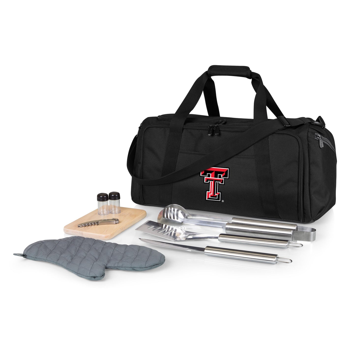 Picnic Time Stainless Steel 9-Piece Grilling Accessory Kit with Heat-Sealed Interior Liner and Multiple Storage Pockets 757-06-175-574-0