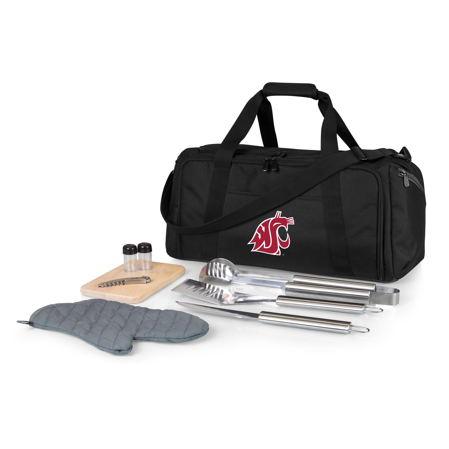Picnic Time Stainless Steel 9-Piece Grilling Accessory Kit with Heat-Sealed Interior Liner and Multiple Storage Pockets 757-06-175-634-0