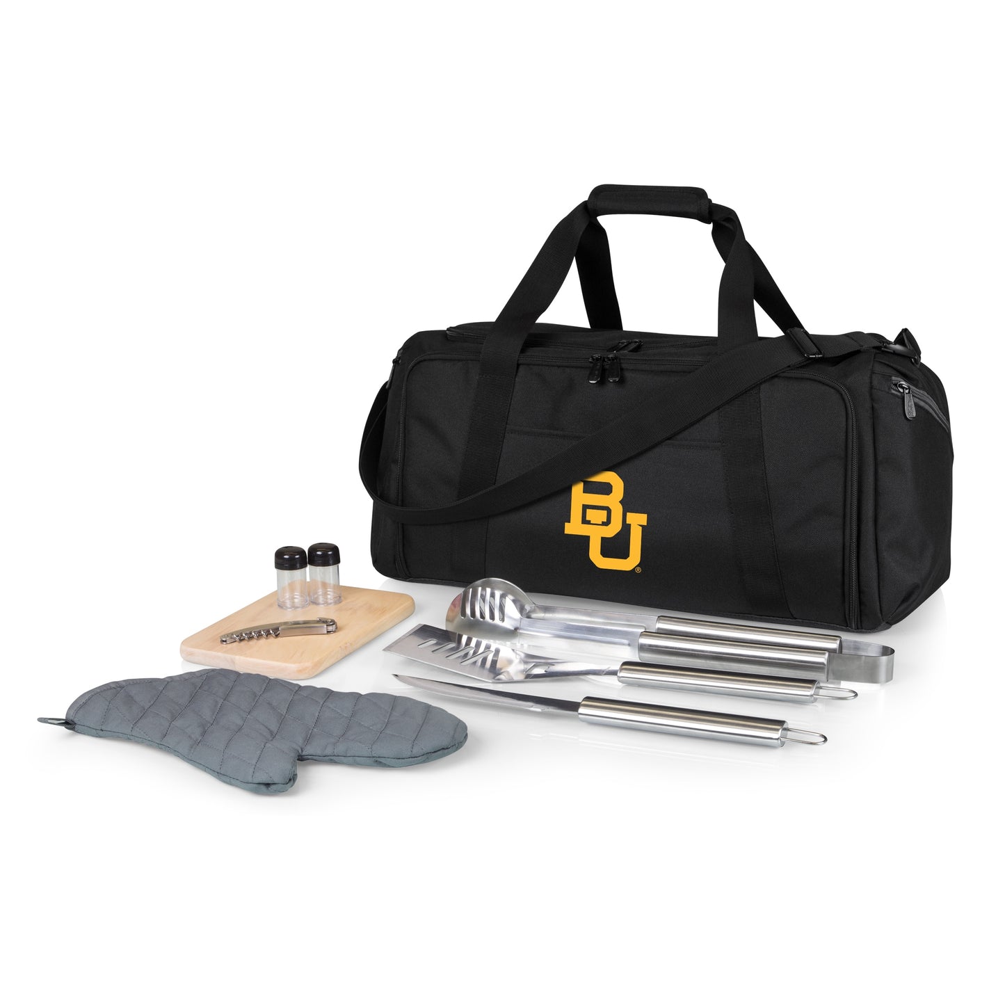 Picnic Time Stainless Steel 9-Piece Grilling Accessory Kit with Heat-Sealed Interior Liner and Multiple Storage Pockets 757-06-175-924-0