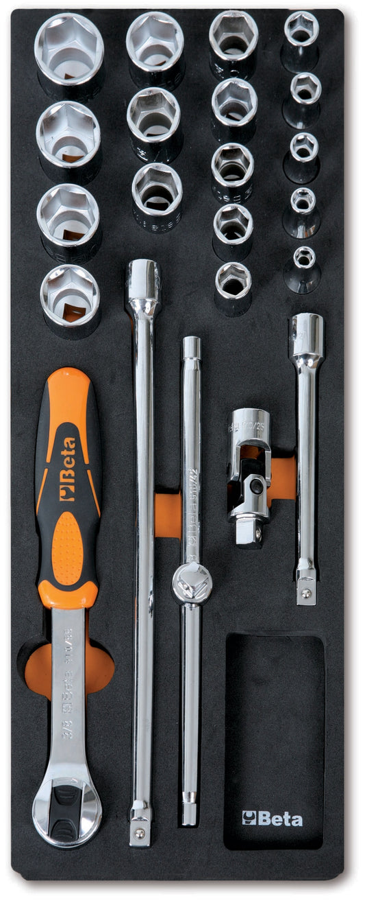 Beta 3/8-in Drive Metric Intermediate Socket Set (22-Pieces) 24500092