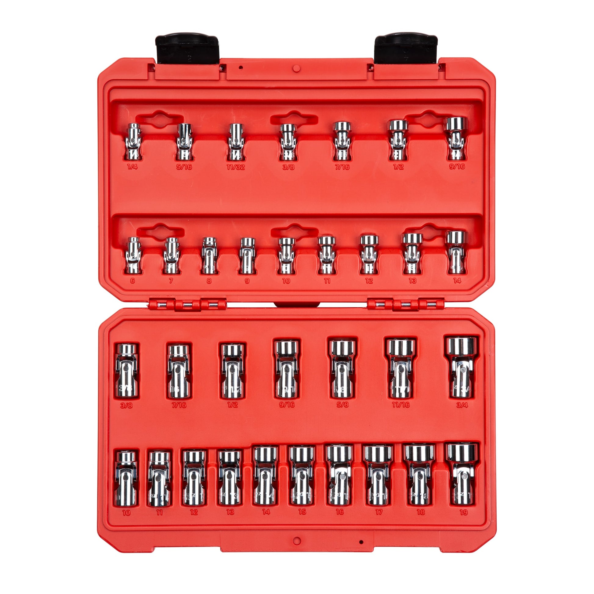 TEKTON 1/4-in 3/8-in Drive Metric and standard (SAE) Universal joint Socket Set 33 -Pieces