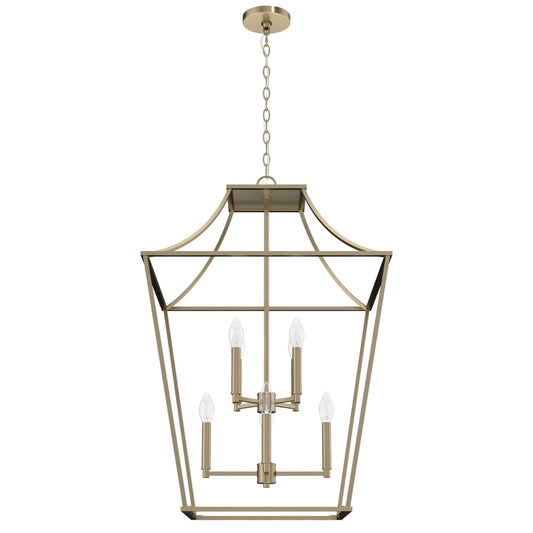 Hunter Laurel Ridge 8 -Light Alturas Gold Transitional Lantern Large Hanging Kitchen island light 5193867