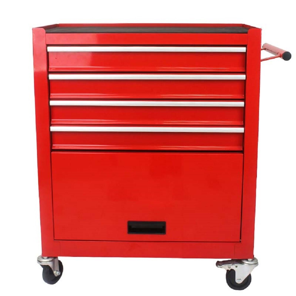 RaDEWAY 24.4-in W x 29.9-in H 4-Drawer Steel Rolling Tool Cabinet (Red) W110280934
