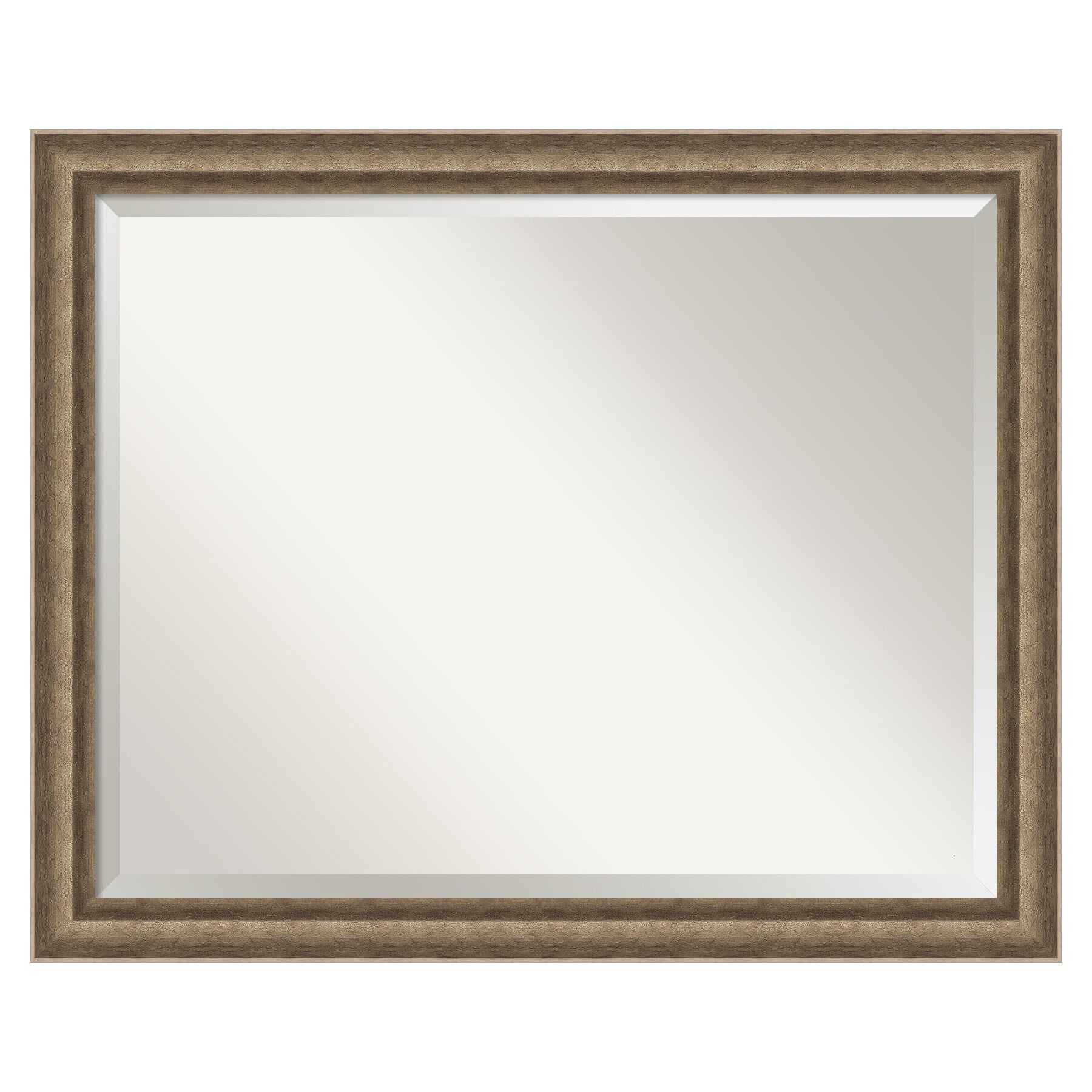 Amanti Art Angled Bronze Frame 31.25-Inches W x 25.25-Inches H Rectangle Angled Bronze Framed Wall Mirror