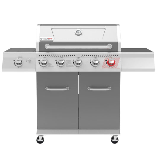 Royal Gourmet Cabinet Style Gray 5-Burner Liquid Propane Gas Grill with 1 Side Burner GA5404G