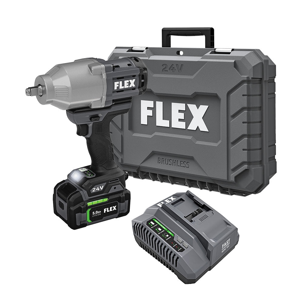 FLEX 24-volt Variable Speed Brushless 1/2-in Drive Cordless Impact Wrench ( Battery Included )