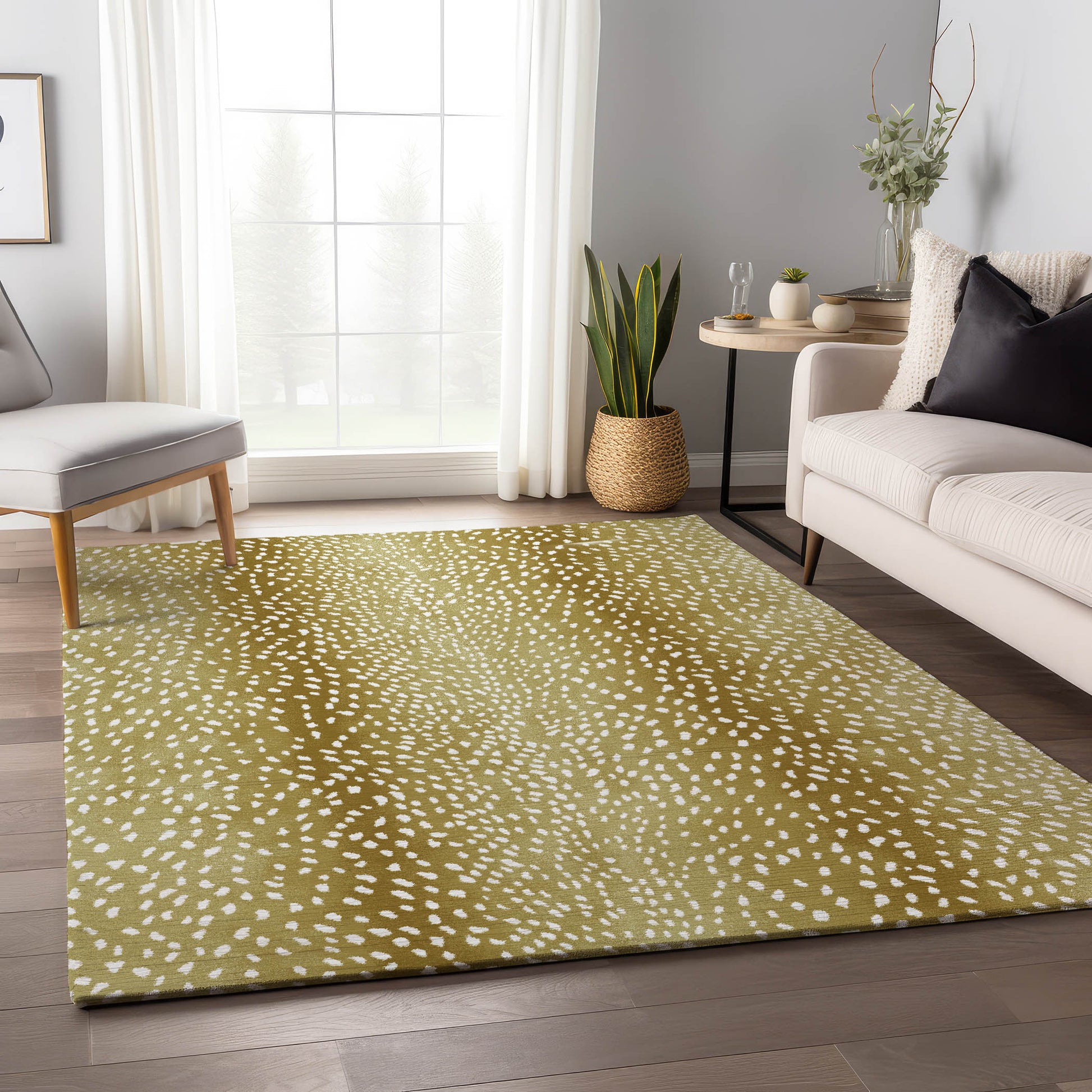 Addison Rugs Mayfield AMF44GI 8 x 10 (ft) Loomed Gilded Rectangular Indoor Abstract Machine washable Pet Friendly Area rug