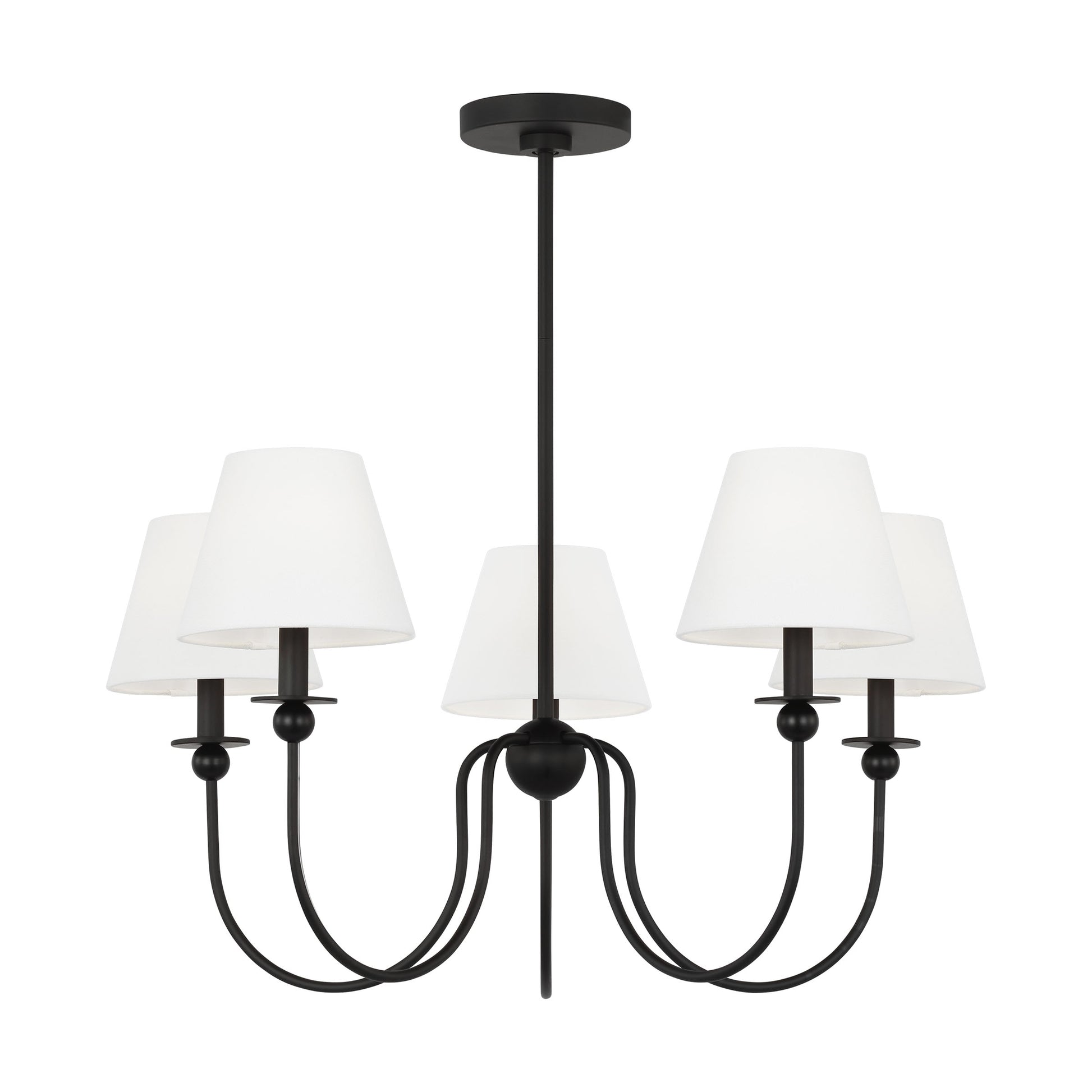 Scott Living Elsay 5 -Light Black Transitional For Use in Dining Rooms, Living Rooms Chandelier