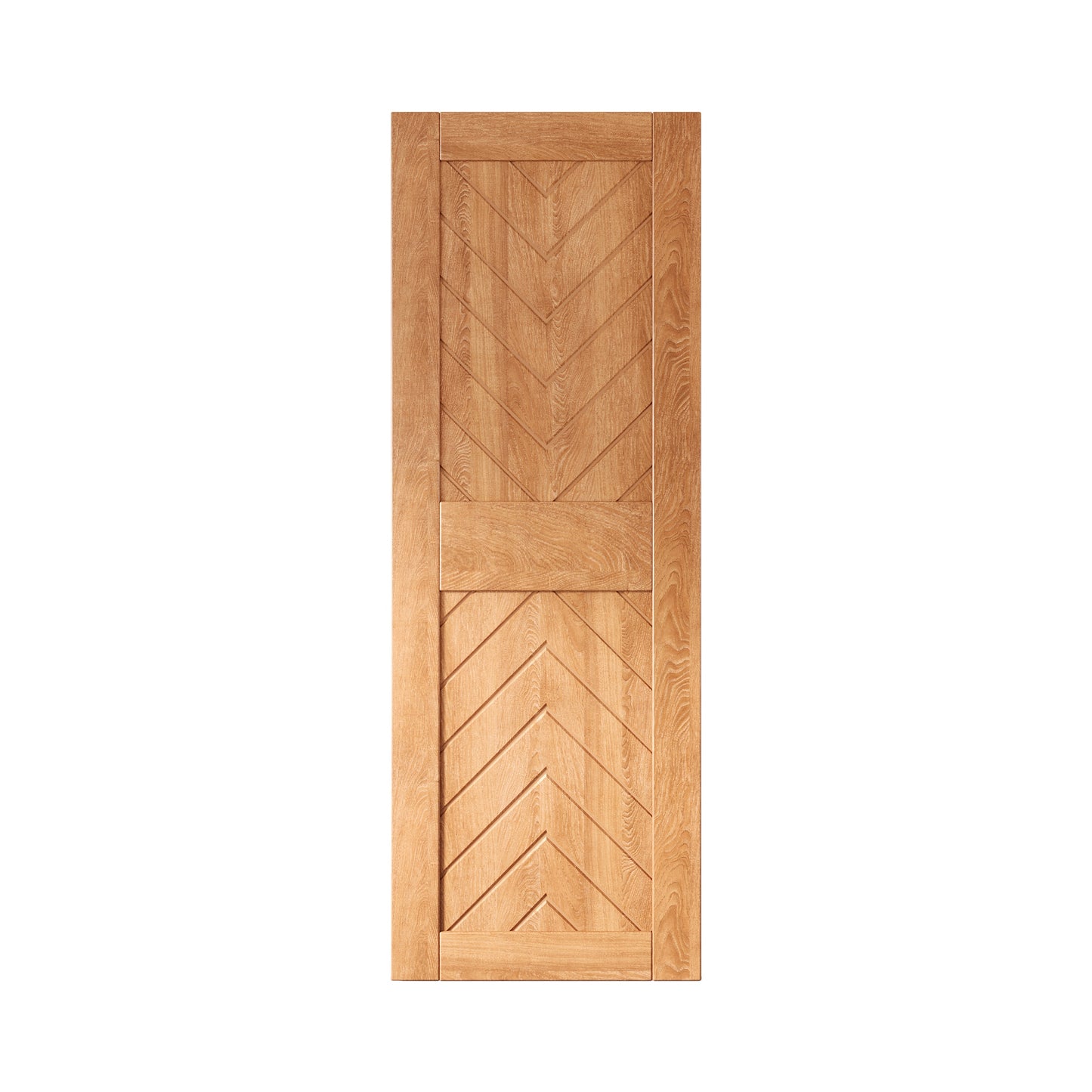 HOMACER 26-in x 84-in Early American Herringbone Pine Wood Solid core Single Barn Door (Hardware Not Included)