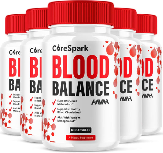 (5 Pack) CoreSpark Maximum Strength Blood Support Formula CoreSpark Supplement, CoreSparks Advanced Health & Wellness Multivitamin Support Supplement, Core Sparks Premium Support Pills (300 Capsules)