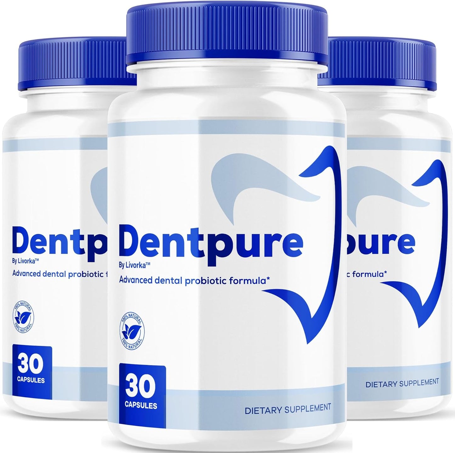 (3 Pack) Dentpure Probiotics - Official Dentpure Capsules Advanced Natural Formula Probiotic for Healthy Teeth and Gums, Dent Pure All Natural Dental Supplement Oral Probiotics 90 Capsules - 3 Months