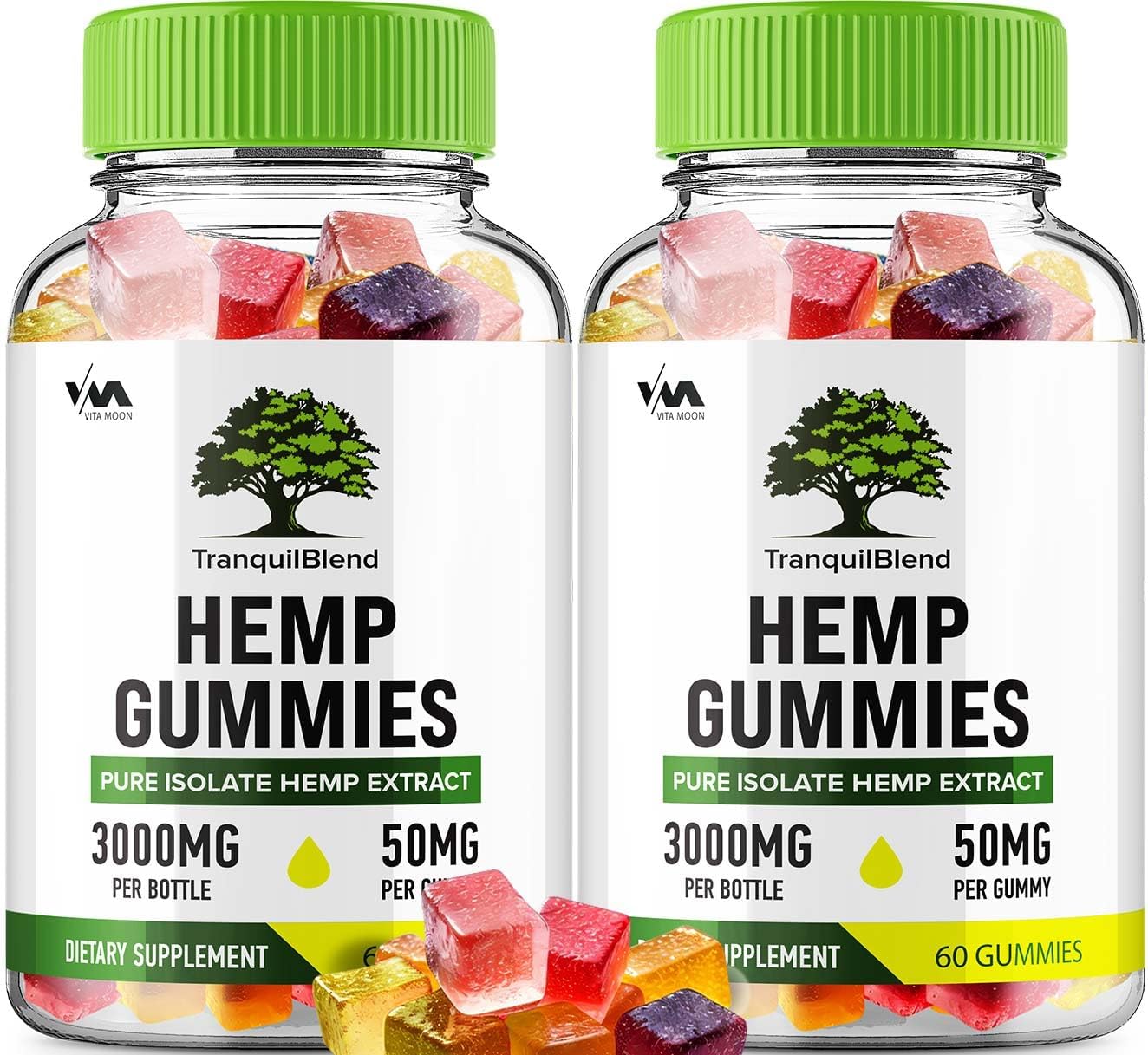 (2 Pack) Tranquil Blend Gummies, TranquilBlend Hemp Gummies, Tranquil Blend Supplement - All Natural Gummys, Advanced Formula Hemp Gummies, 120 Gummies