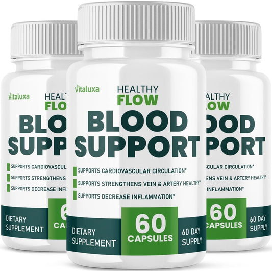 (3 Pack) Healthy Flow Blood Support - HealthyFlow Supplement Capsules for Neuropathy Balance Control Men Women, Healthy Blood Flow Cleanse Pills Advanced Formula Natural Max Strength Reviews (180 Ct)