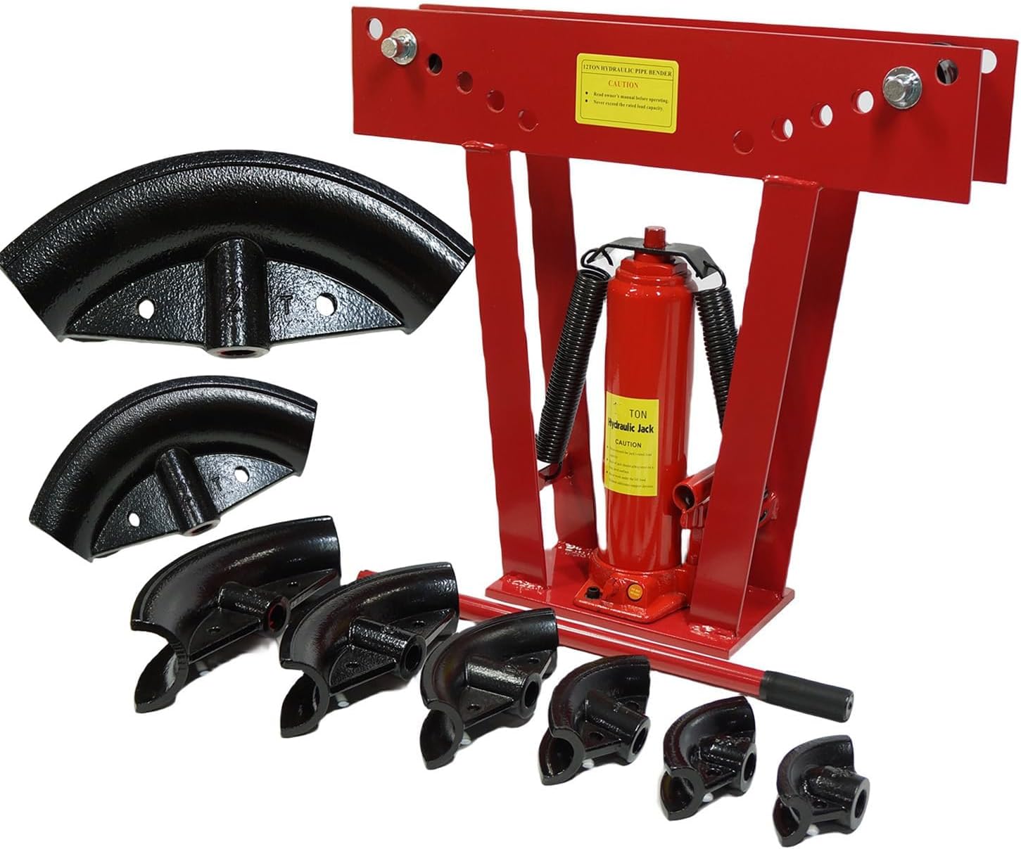 16 Ton Hydraulic Pipe Bender with 8 Dies (1\/2"-3") - Manual Tube Bending Tool for Exhaust, Plumbing & Steel Tubing - Heavy Duty Industrial Pipe Bender Machine