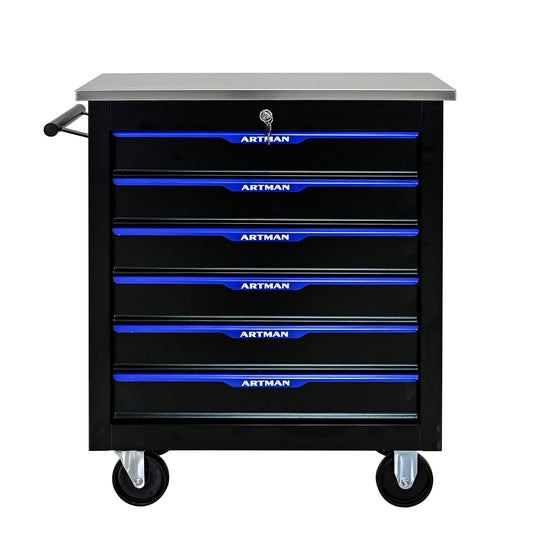 Tatayosi 6-Drawer Multifunctional Tool Cart with Wheels BLACK BLUE