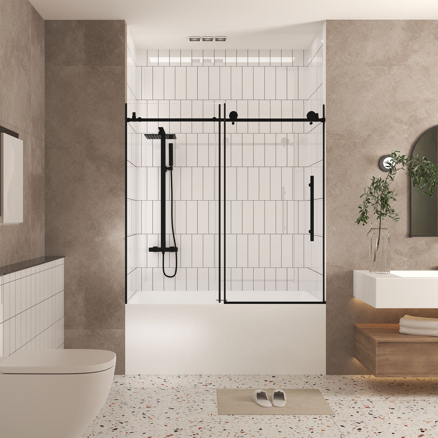 Dexmalle  Frameless shower door 56-60IN W x 60IN H