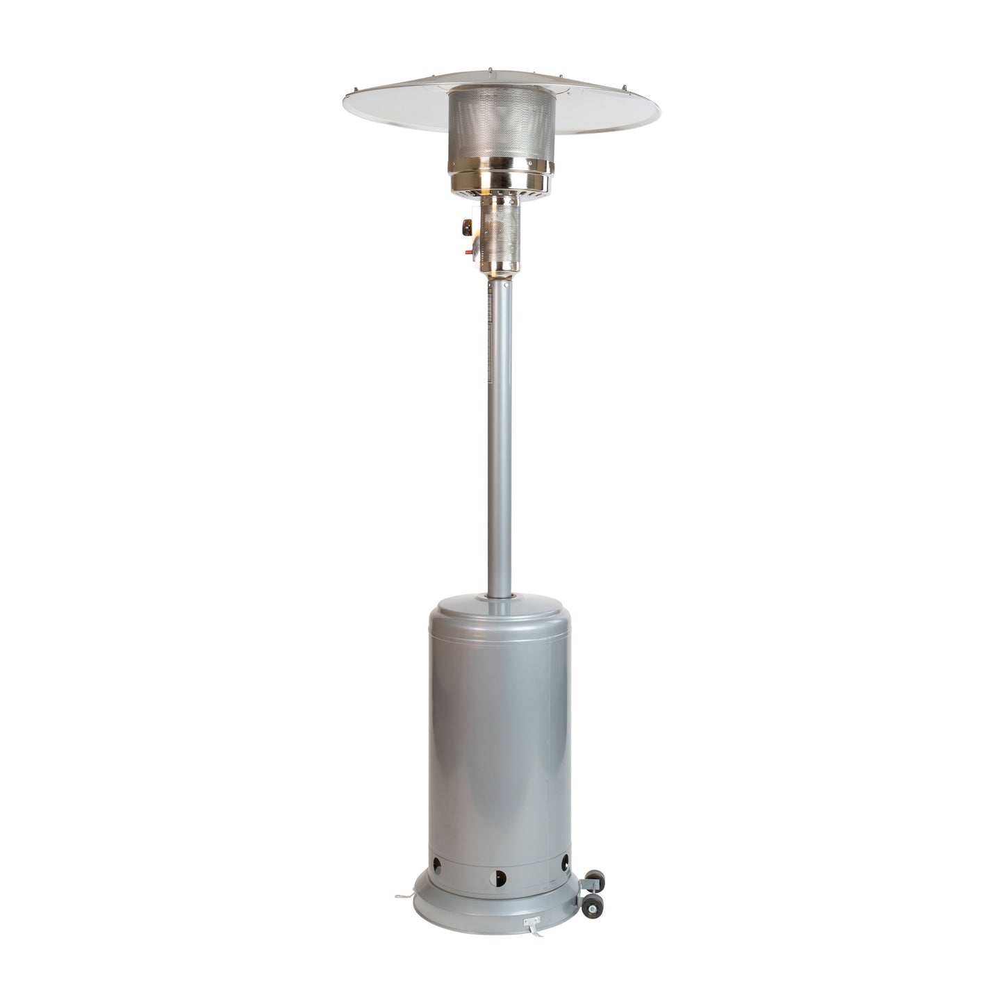 Flash Furniture Sol Patio Outdoor Heating-Silver Stainless Steel 40;000 BTU Propane Heater with Wheels-Commercial and Residential Use-7.5 Feet Tall