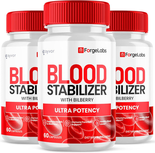 (3 Pack) Forge Labs Blood Stabilizer Capsules, Official ForgeLabs Blood Support Pills with All Natural Ingredients, Forgelabs Max Strength Supplement with Ultra Potency for Women & Men (180 Capsules)