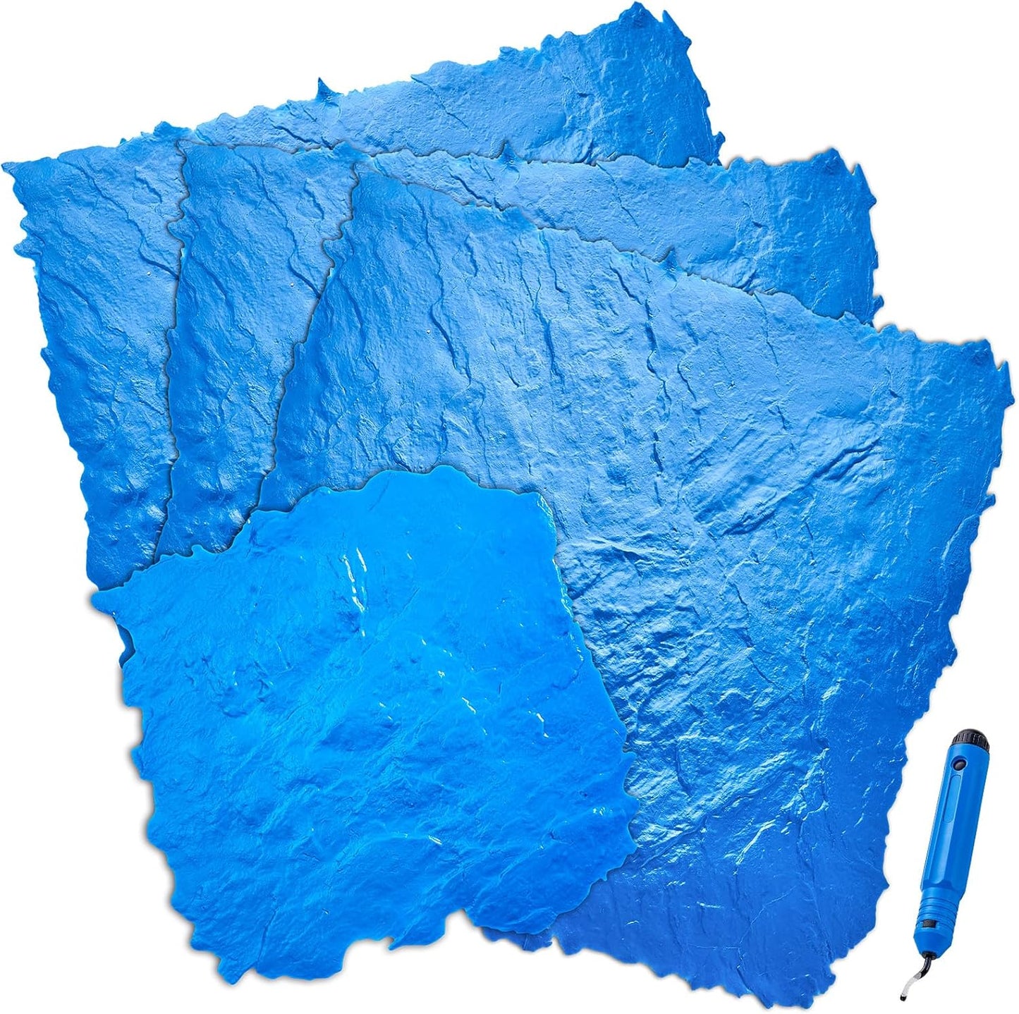 VEVOR Concrete Stamps Mat, 36 x 36 in & 18 x 18 in, 4 pcs Concrete Texturing Skin Polyurethane Stamp Stone Tile Texture Mat, Slate floor Imprint Seamless Stamp Concrete Molds for Outdoor Decorative