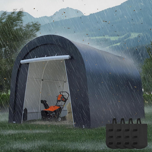 Wisteria Lane Heavy Duty Carport with 4 Cloth Bags, All-Weather Car Canopy with 2 Roll-up Doors, Portable Garage Storage Shelter Shed for Cars, Truck, or Garden Tools, 10' x 15'