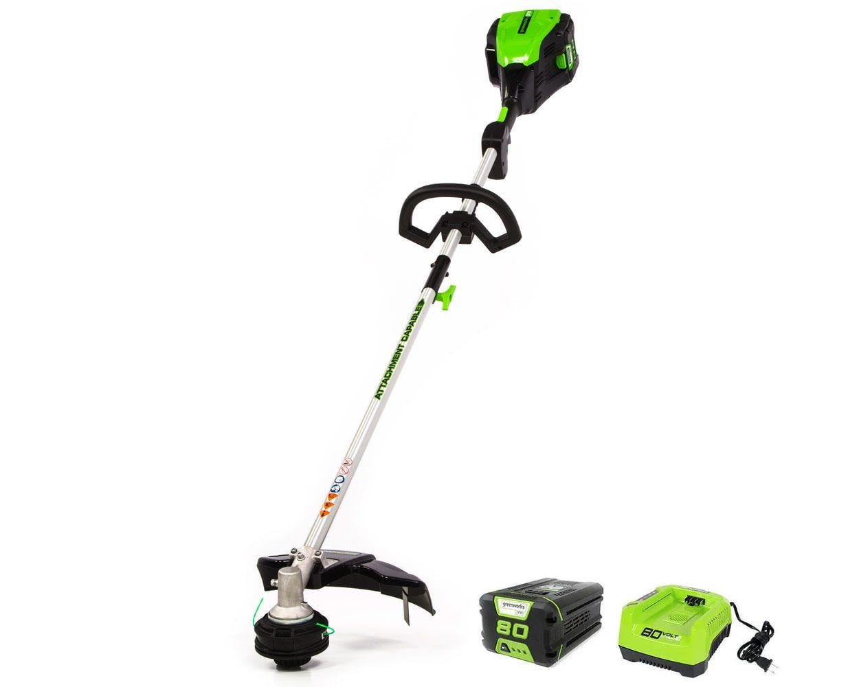 Greenworks 80V 16" Brushless Attachment Capable String Trimmer with 2.0 Ah Battery & Charger 2101102