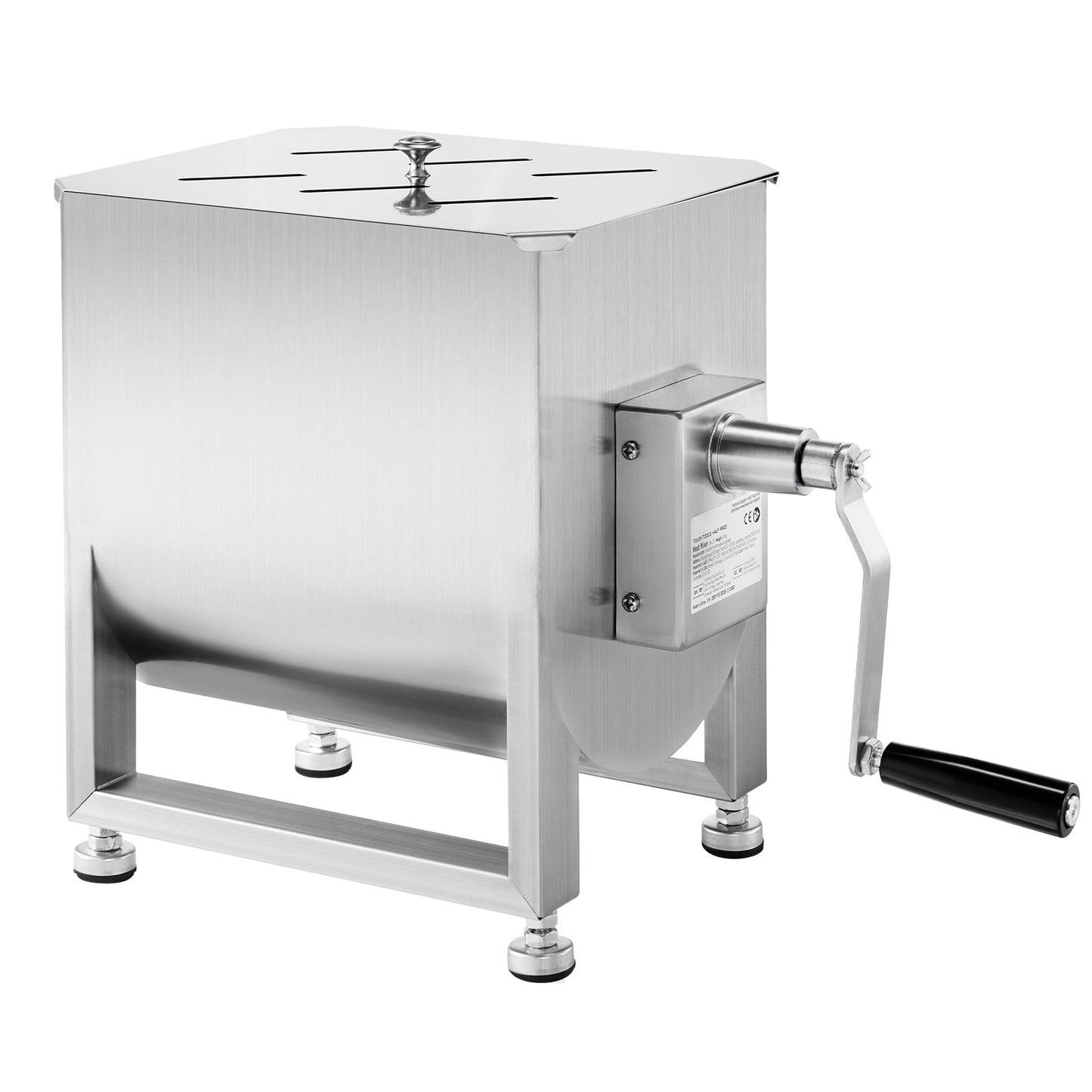 KFFKFF Hand-Operated Meat Blender, 60L Permanent Container Meat Preparation Tool (Can Mix up to 15LBS of Meat), Stainless Steel Meat Blending Device, Sausage Blending Apparatus