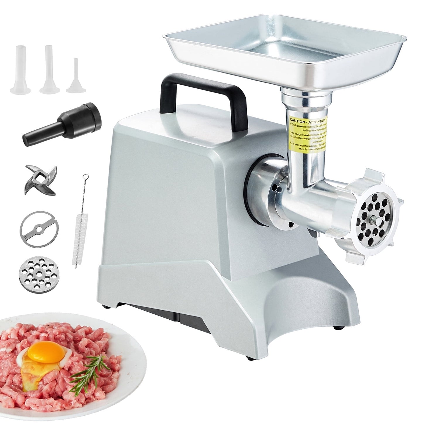 KFFKFF 5lb/min Heavy Duty Meat Grinder Electric Meat Grinder with 800W Max with Sausage Stuffer, Kubbe Kit, Vegetable Slicer & Shredder, Cheese Grater Home use, Sausage Stuffer